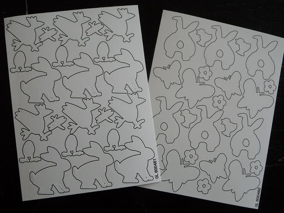 sticker, easter, easter designs, black and white, outlines HD wallpaper