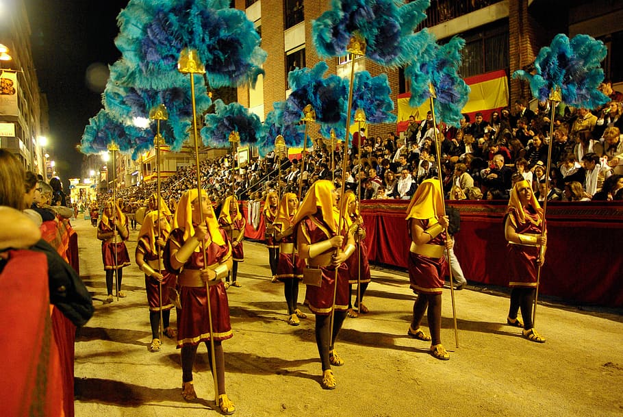 spain, lorca, holy week, parade, egyptians, large group of people HD wallpaper