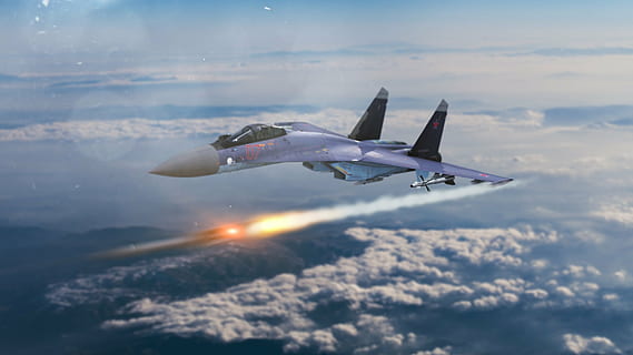 gray jet fighter launching a rocket missile during daytime HD wallpaper