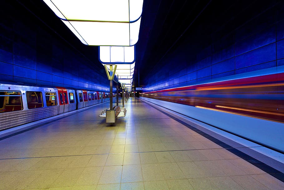 hamburg, stop, u4, light, modern, lights game, lighting, hochbahn HD wallpaper