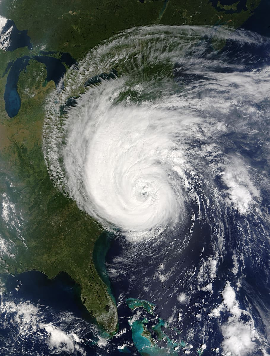 satellite view photo of hurricane near U.S. map, Typhoon, illustration, HD wallpaper
