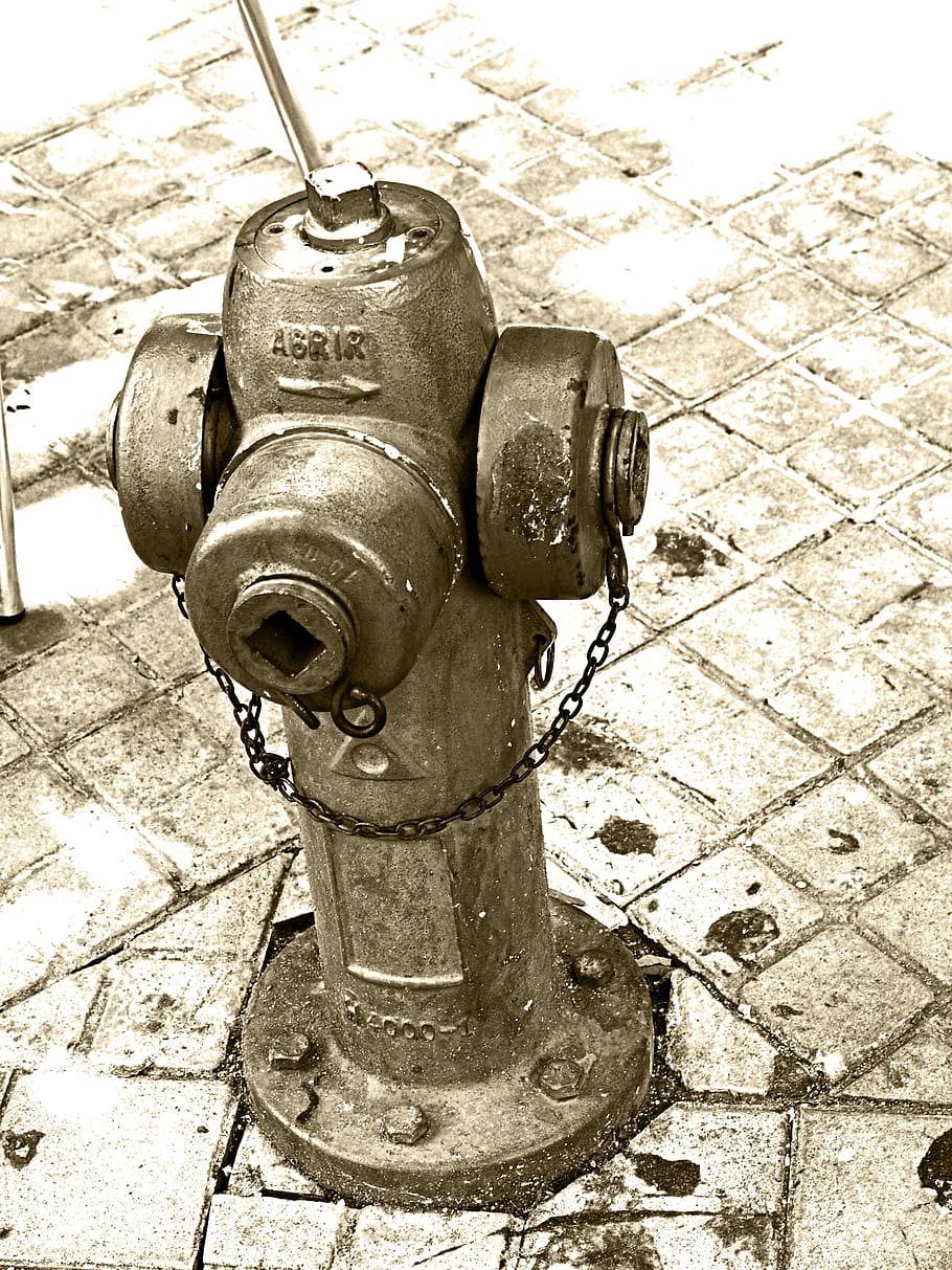 Hydrant, Iron, Firefighter, urban, bank and black, old, metal HD wallpaper