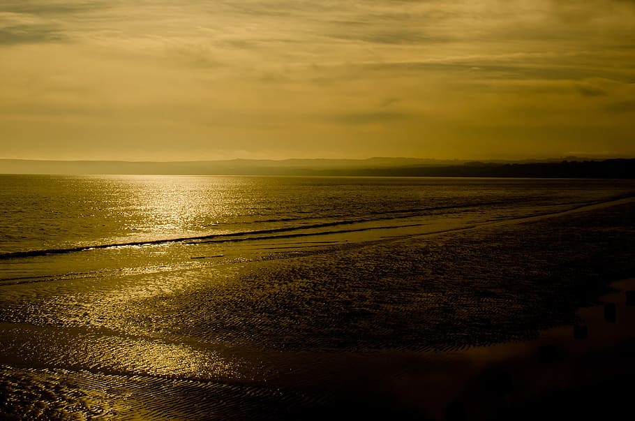 sunset, beach, people, relaxation, yellow, red, sand, dom, direction HD wallpaper