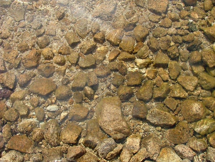 clean, water, reflection, stones, pure, full frame, backgrounds HD wallpaper
