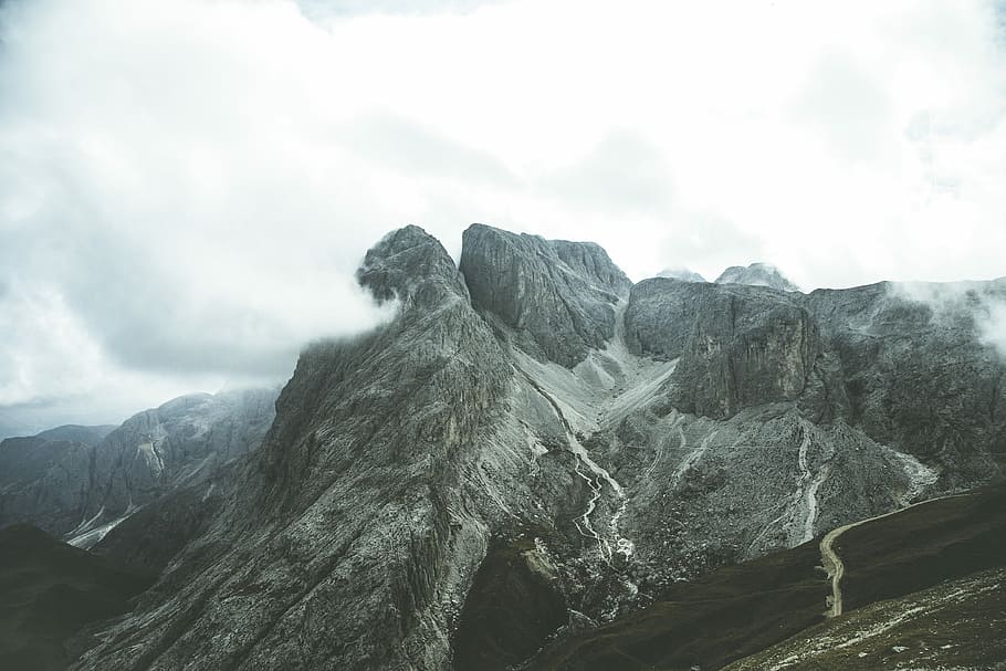 landscape photography of mountain, mountain covered by clouds HD wallpaper