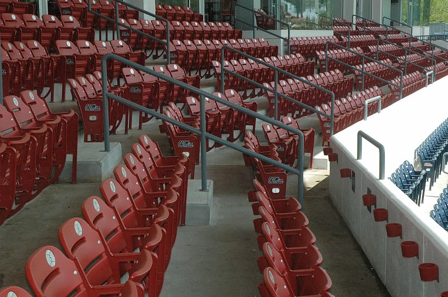 HD wallpaper baseball stadium chairs in a row seat