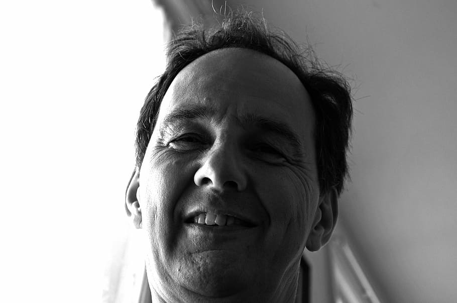 grayscale photography of man's face, Human, Person, Gentleman HD wallpaper