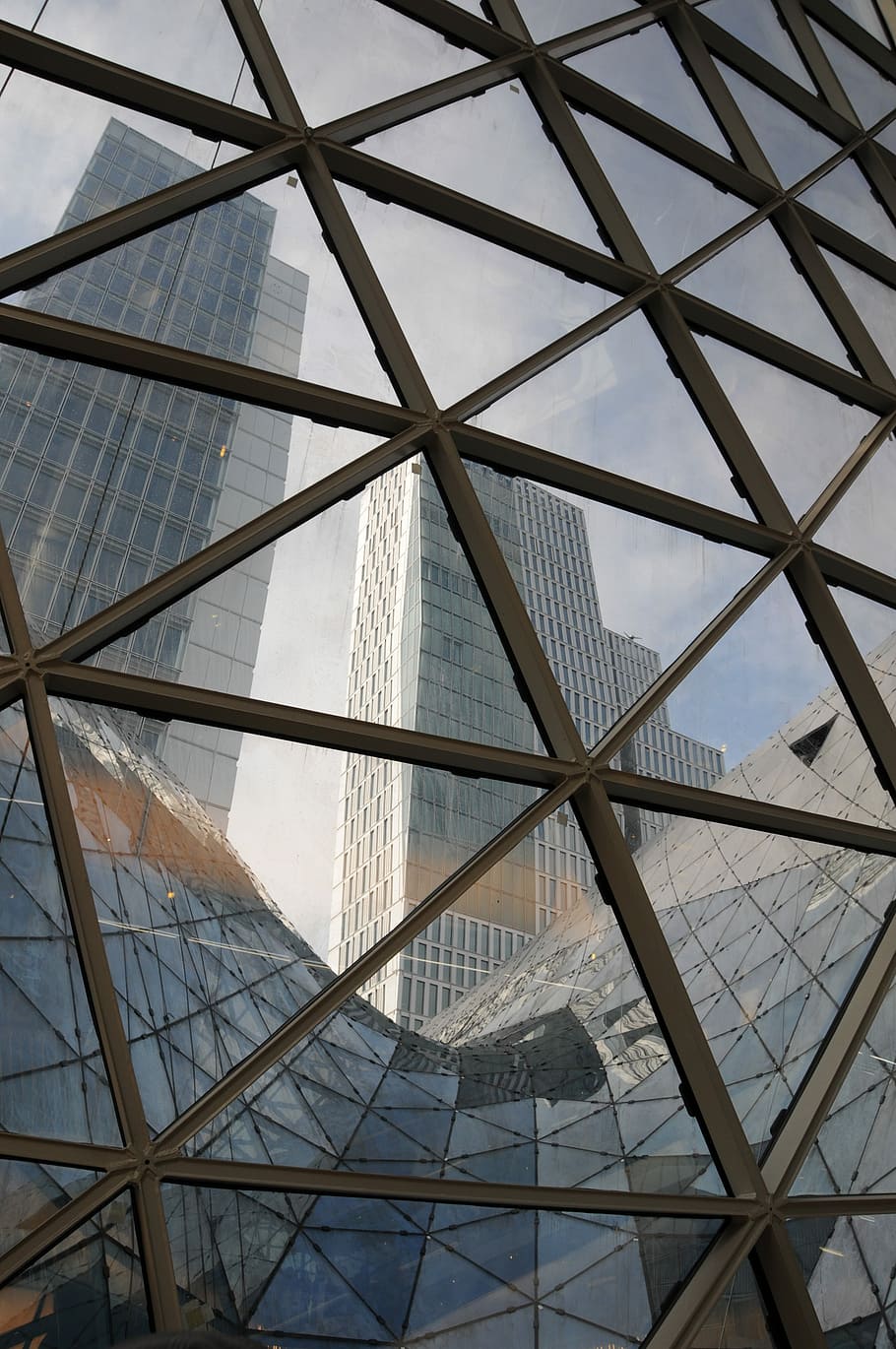 Architecture, Modern, Glass, Window, triangles, transparency HD wallpaper