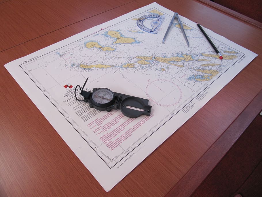 map, compass, navigation, high angle view, paper, indoors, direction HD wallpaper