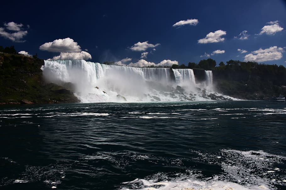 falls, water flow, american landscape, niagara falls, great lakes, HD wallpaper