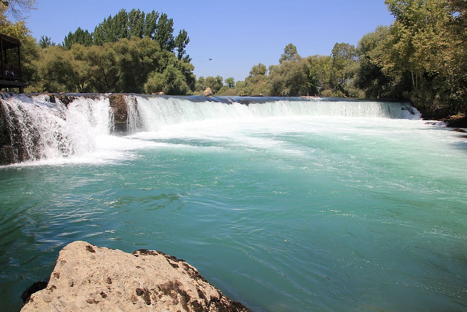 waterfall, river, turkey, bach, nature, spray, waters, landscape, HD wallpaper