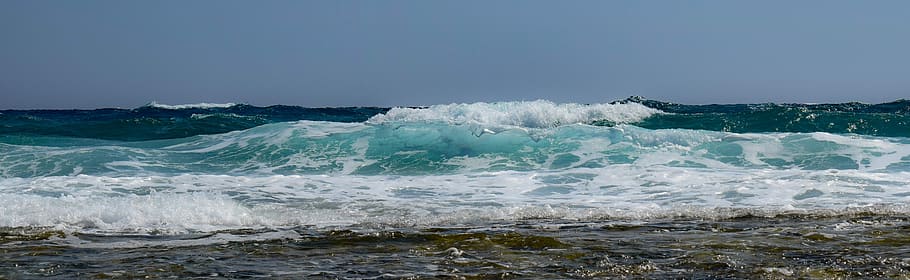 sea wave, waves, water, surf, ocean, spray, wind, splash, foam HD wallpaper