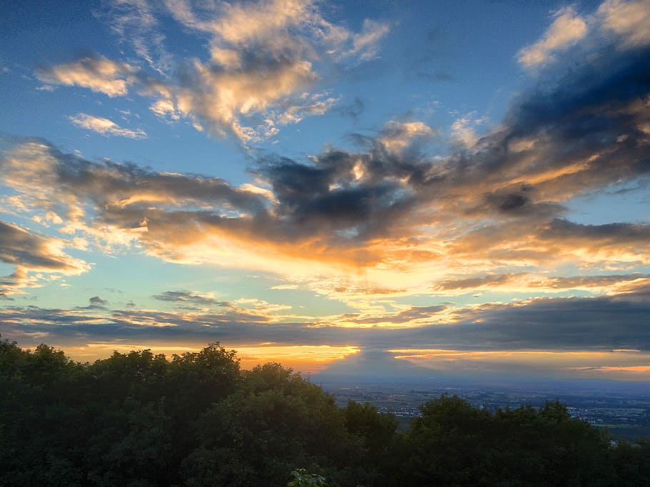 Sunset, Clouds, Evening, Sky, evening sky, abendstimmung, afterglow HD wallpaper
