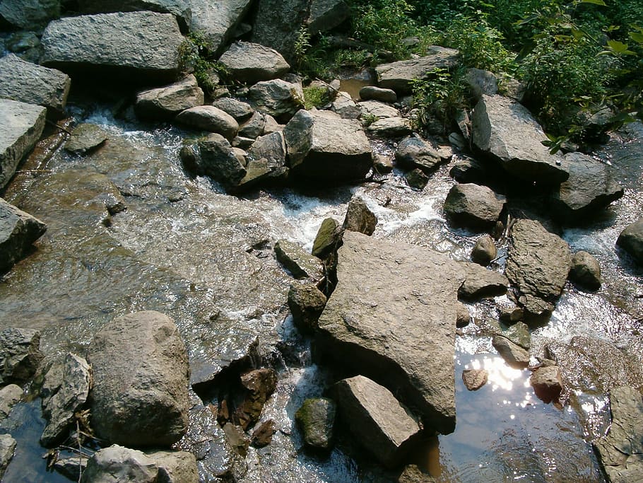 Conservation, Stream, rock glen, flowing, water, outdoors, scene HD wallpaper