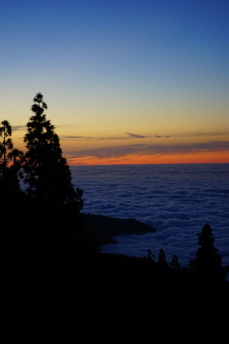 sunset, afterglow, sky, clouds, selva marine, tenerife, canary islands, HD wallpaper