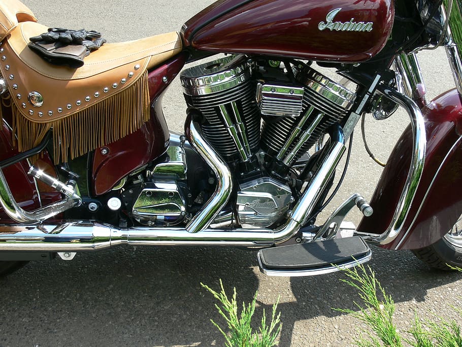 motorcycle, engine, large, chrome, metal, power, transportation HD wallpaper