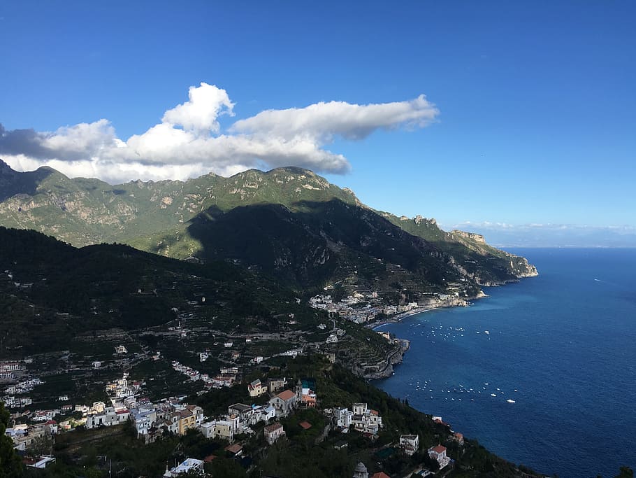 Sorrento, Italy, Mediterranean, cliff, landscape, europe, vacation, HD wallpaper