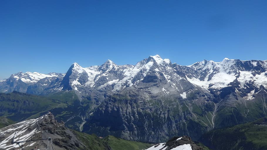 mountain, snow, panorama, mountain summit, cold temperature HD wallpaper