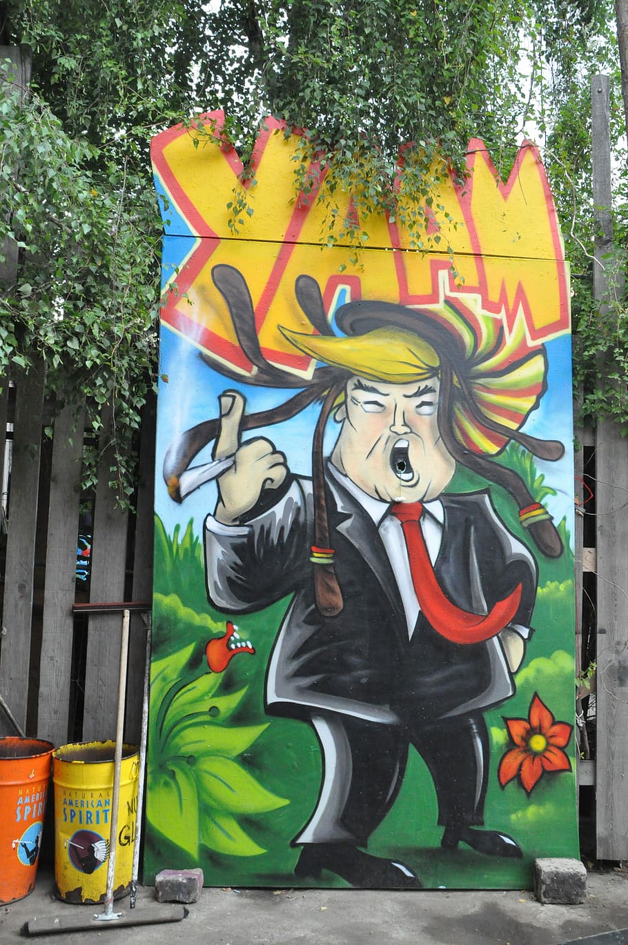Trump, Berlin, Street Art, Art, Graffiti, facade, mural, spray, HD wallpaper