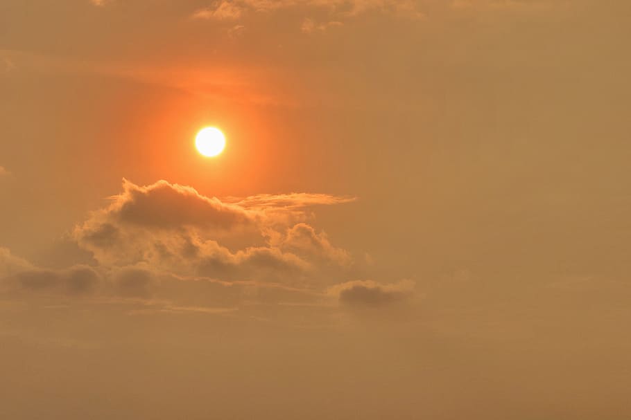 sunset, sunrise, sky, afterglow, water, evening sky, mood, clouds HD wallpaper