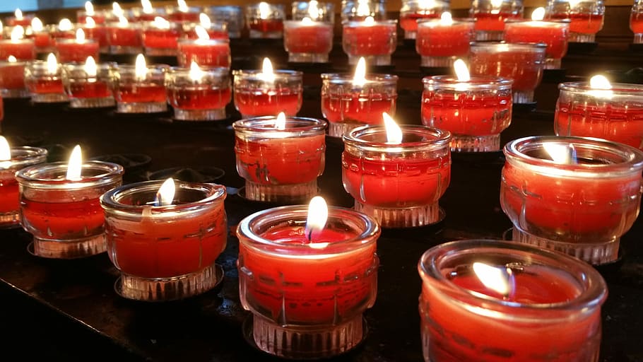Candles, Light, Lights, Candlelight, flame, burning, red, religion HD wallpaper