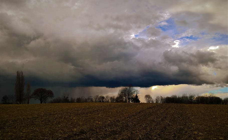 Landscape, Early Spring, Spring, Storm, Storm, Clouds, before rain HD wallpaper