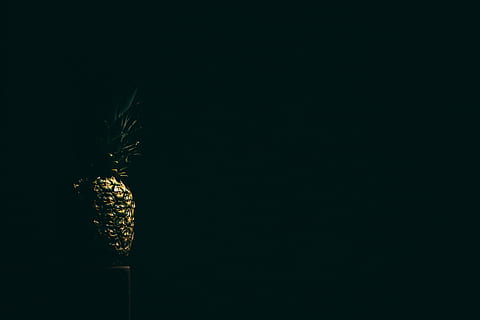 pineapple fruit on dark lit room, dessert, appetizer, juicy HD wallpaper