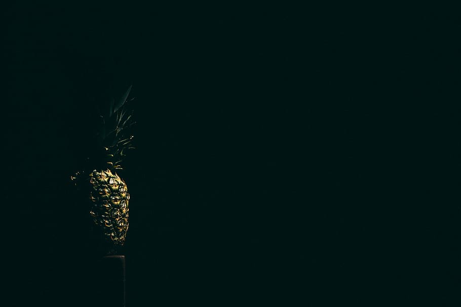 pineapple fruit on dark lit room, dessert, appetizer, juicy HD wallpaper