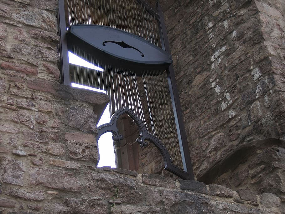 wind harp, masonry, substantiate, music, weird, low angle view HD wallpaper