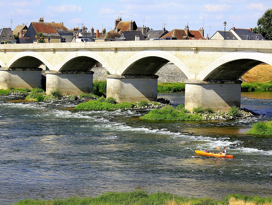 loire, river, waters, bridge, france, built structure, architecture, HD wallpaper