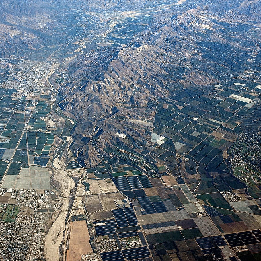 Air, Aerial View, Sky, Mountain, cityscape, high angle view HD wallpaper