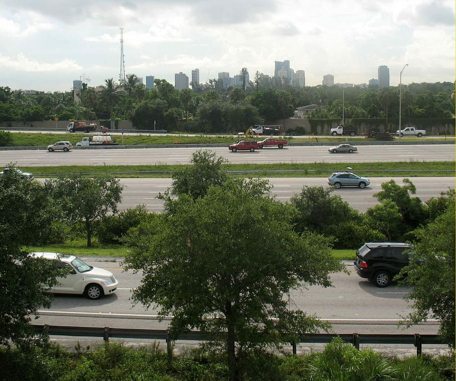 Interstate 95 passing through Fort Lauderdale in Florida, photos, HD wallpaper