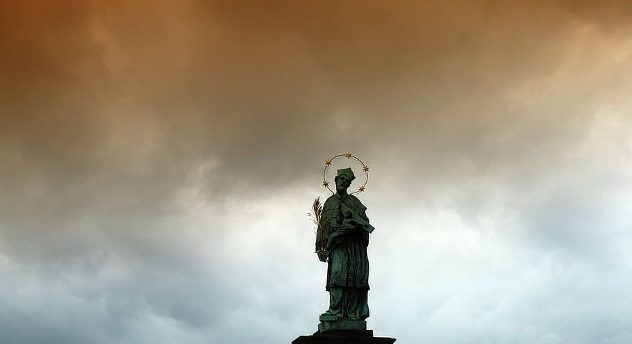 prague, statue, structure, charles bridge, baroque, figure HD wallpaper