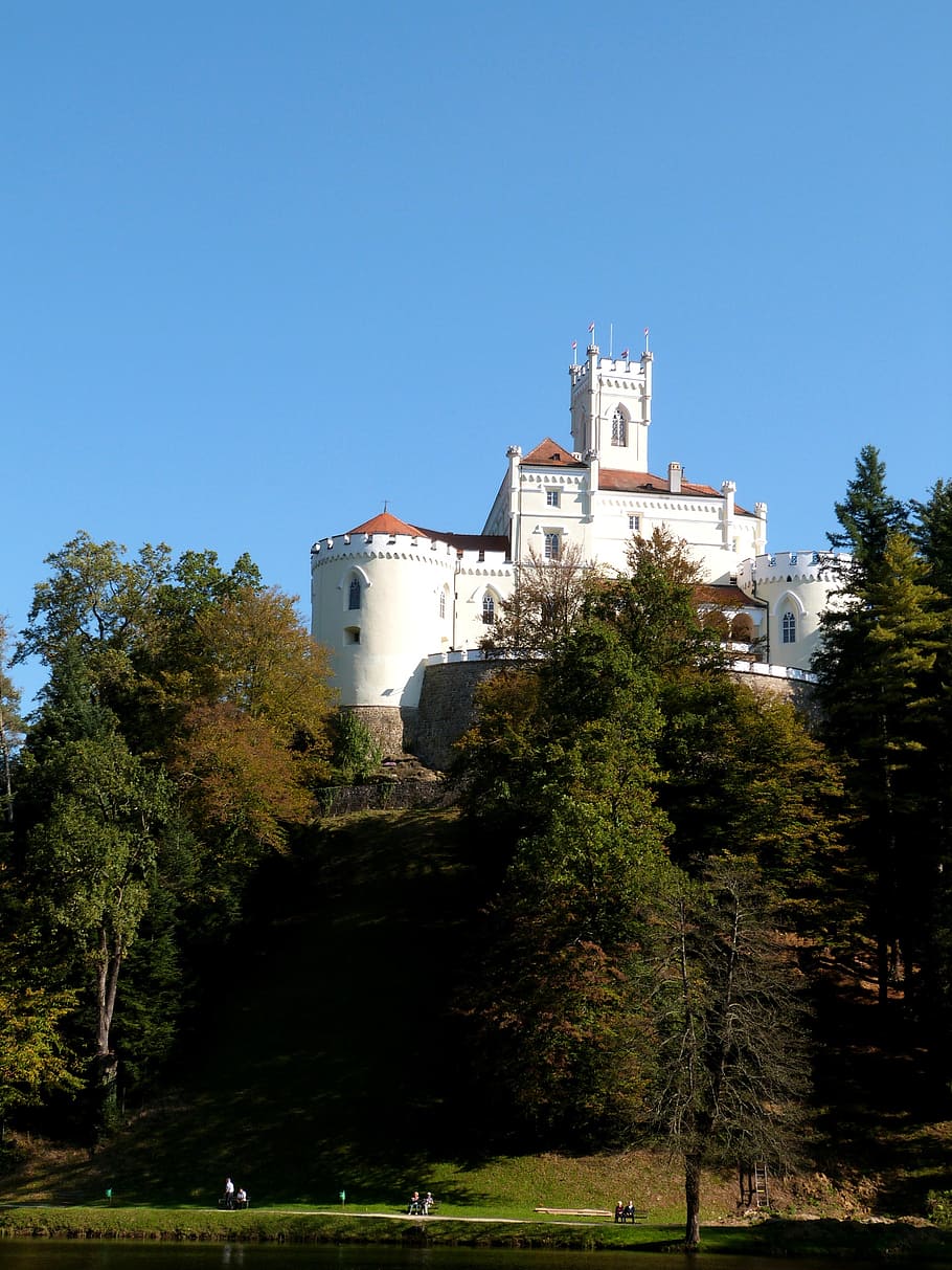 trakoscan, castle, attraction, landscape, croatia, building exterior HD wallpaper