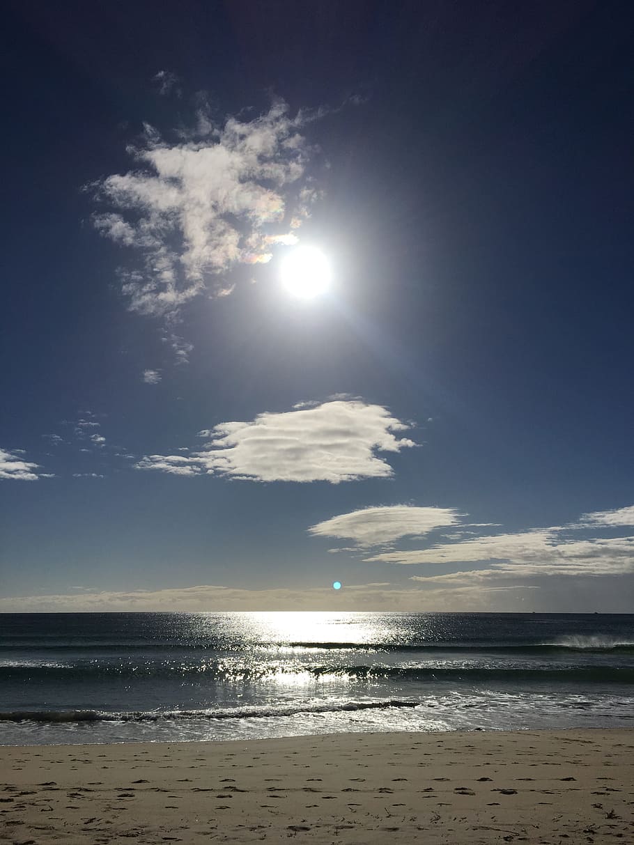 Sunshine, Beach, Ocean, sea, sunbeam, sky, horizon over water HD wallpaper