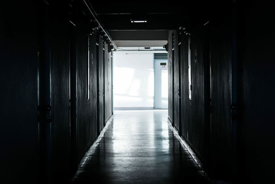 photography of hallway, indoors, corridor, dark, tunnel, no People