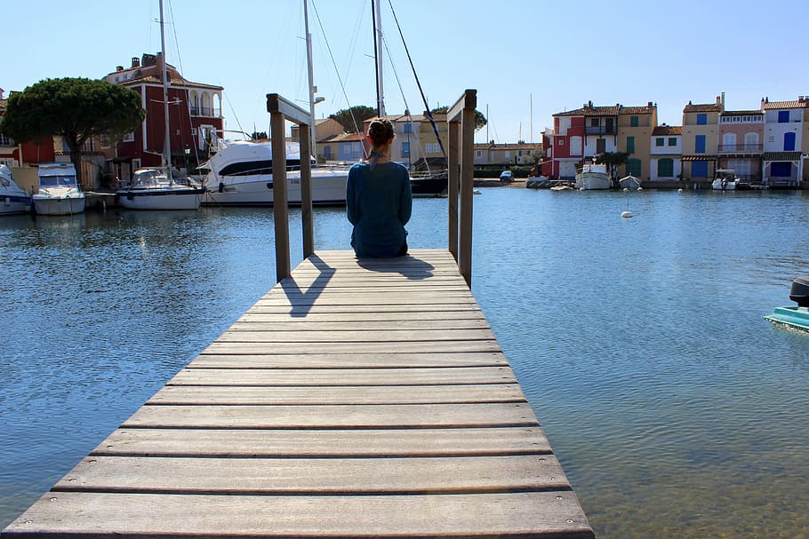 port grimaud, web, sea, homes, holiday, relaxation, water, one person, HD wallpaper