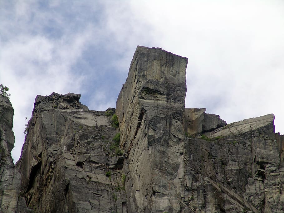 norway, rock, preikestolen, lysefjorden, stone, grey, granite, HD wallpaper