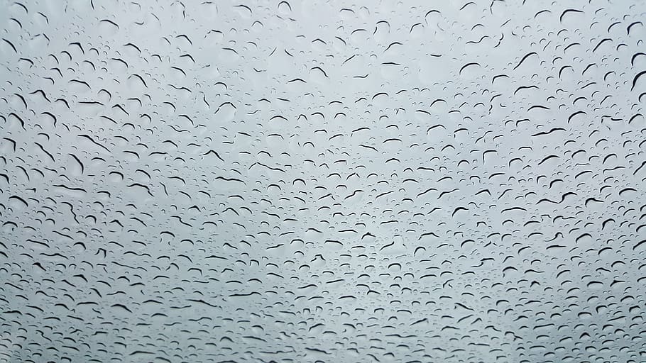 Drop Of Water, Drip, Wet, Close, rain, run off, blue, glass, HD wallpaper