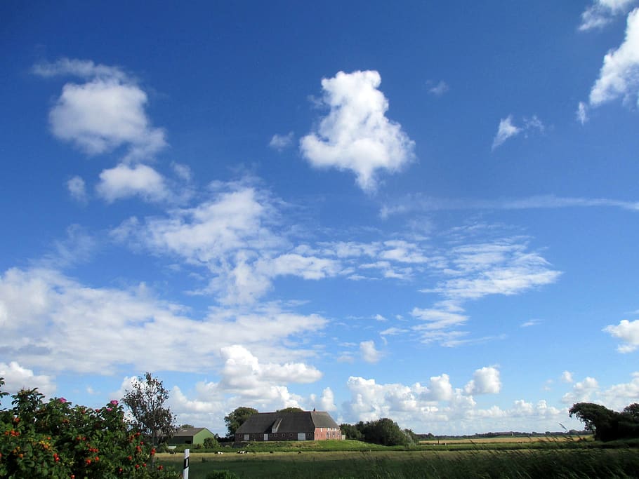 sky, wide, island, cloud - sky, architecture, plant, landscape HD wallpaper