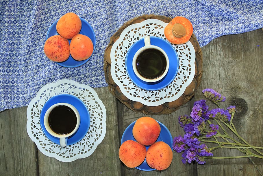 lunch, coffee, apricots, flowers, nutrition, breakfast, food HD wallpaper