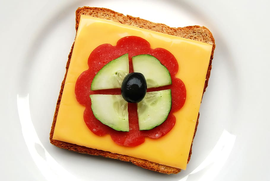 cheese sandwich, toast, snack, bread, salami, sausage, food and drink HD wallpaper