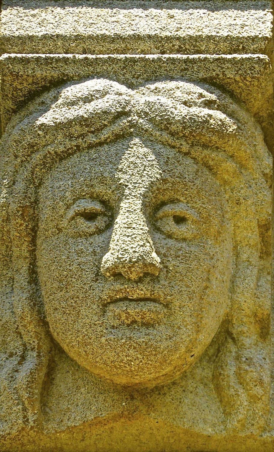HD wallpaper: face, stone, carving, ancient, head, relief, sandstone ...