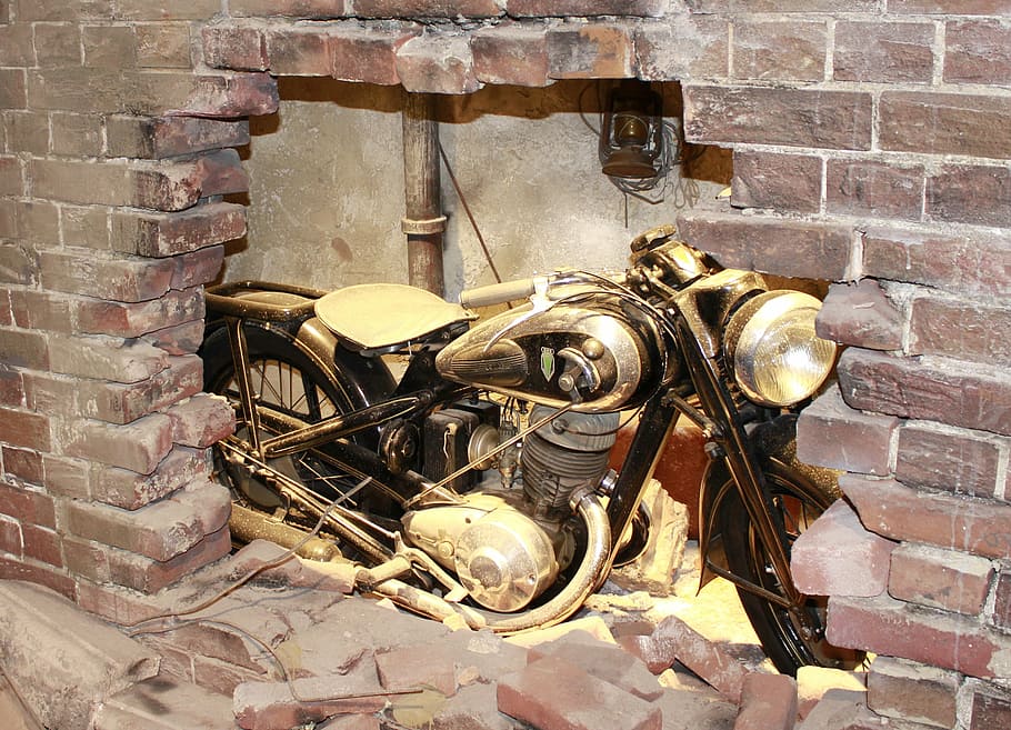 motorcycle, old, old motorcycle, oldtimer, historically, broken HD wallpaper