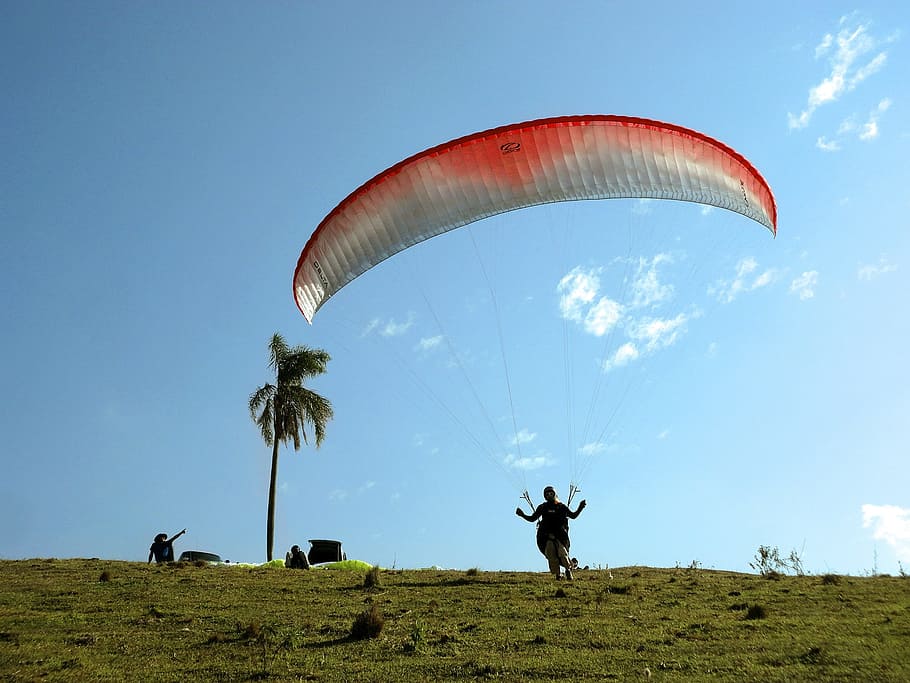 paragliding, flight, sky, parachute, flying, extreme sports HD wallpaper