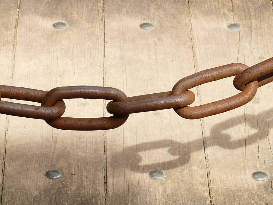 brown metal link chain, chain link, iron, connection, rusty HD wallpaper