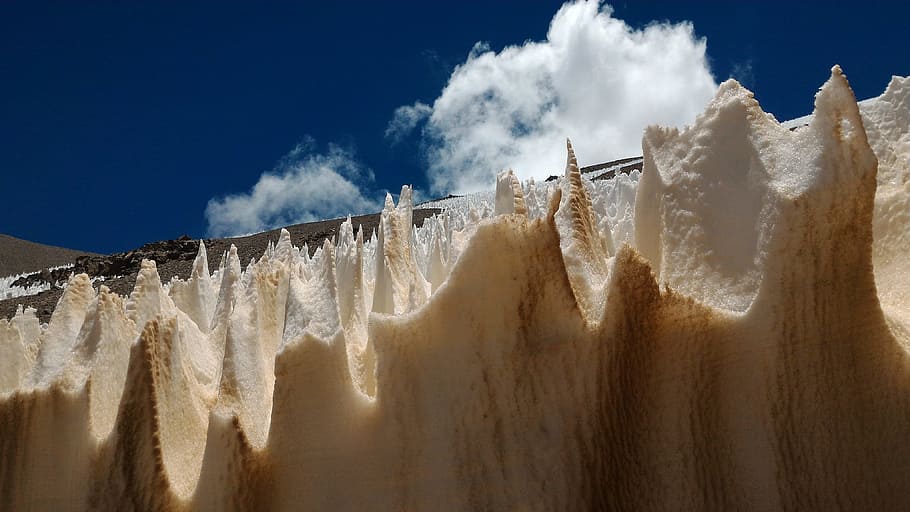 ice, height, eternal snow, sky, cloud - sky, nature, landscape HD wallpaper