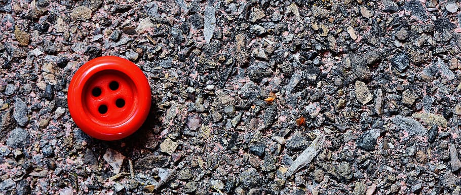 button, 4 holes, red, close up, day, no people, high angle view HD wallpaper