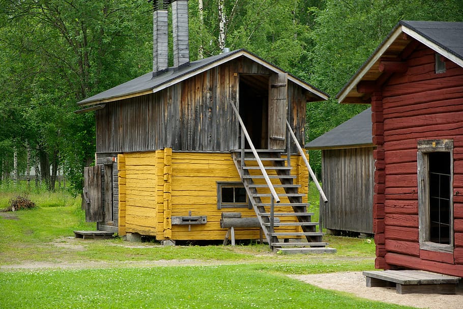 finland, chalets, homes, plant, architecture, built structure HD wallpaper