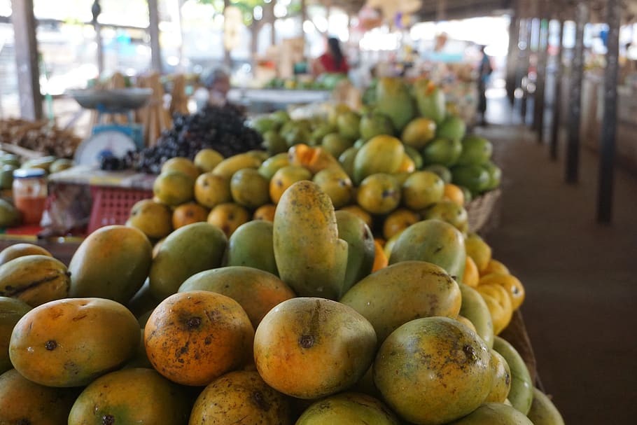Mango, Fruit, Market, Market, Fresh, Tropical, yellow, stand, HD wallpaper